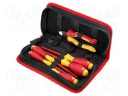 Kit: pliers and screwdrivers; 1kVAC; bag; 6pcs. WIHA