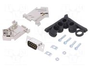 Connector: D-Sub; PIN: 9; plug; male; soldering; for cable; black ENCITECH