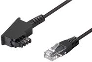 TAE-F Cable for DSL/VDSL, 6 m, black - copper conductor (CU), TAE-F male > RJ45 male (8P2C)