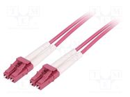 Fiber patch cord; OM4; LC/UPC,both sides; 0.5m; LSZH; pink 