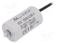 Capacitor: polypropylene; motors, run; 15uF; 470VAC; Ø40x73.5mm KEMET