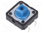 Microswitch TACT; SPST-NO; Pos: 2; 0.05A/24VDC; THT; none; 1.27N OMRON Electronic Components