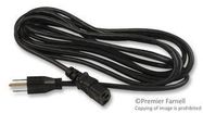 POWER CORD, NEMA5-15P/IEC, 1FT, 10A, BLACK