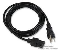 POWER CORD, NEMA5-15P/IEC C13, 7.5FT, 10A 125V, BLACK