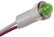 PANEL MOUNT INDICATOR, LED, 12.7MM, GREEN, 6V