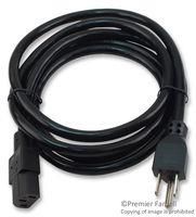 POWER CORD NEMA5-15P/IEC, 6.6FT, 15A BLACK