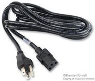 POWER CORD NEMA5-15P/IEC, 9.8FT, 13A BLACK