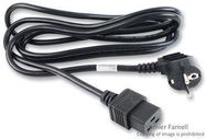 PWR CORD, EURO PLUG-C19, BLACK, 2.5M