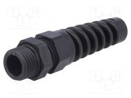 Cable gland; with strain relief; PG7; IP68; polyamide; black HUMMEL