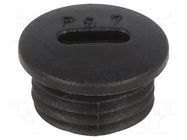 Stopper; PG7; IP54; polyamide; black; V-N-FS; Thread: PG; 6mm HUMMEL