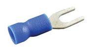 TERMINAL, SPADE/FORK, #8, CRIMP, BLUE