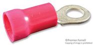 TERMINAL, RING TONGUE, 1/4IN, CRIMP, RED