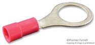 TERMINAL, RING TONGUE, 3/8", RED, 18AWG