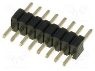 Connector: pin strips; pin header; male; PIN: 8; straight; 1.27mm 