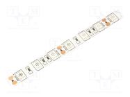 LED tape; red; 5050; LED/m: 60; 10mm; white PCB; IP65; 14.4W/m; 12VDC WISVA OPTOELECTRONICS