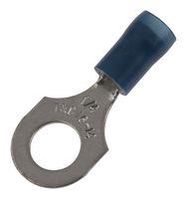 TERMINAL, RING TONGUE, 1/4IN, CRIMP BLUE