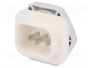 Connector: AC supply; 6.3x0,8mm connectors; male; 4761; 10A; white SCHURTER