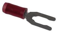 TERMINAL, SPADE/FORK, #6, CRIMP, RED