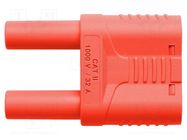 Connector: 4mm banana; stackable safety shunt; 32A; 1kVAC; red 