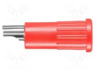 Connector: 4mm banana; 16A; 30VAC; 60VDC; red; nickel plated; 7mΩ SCHÜTZINGER