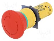 Switch: emergency stop; 22mm; Stabl.pos: 2; NC x2; red; none; IP54 