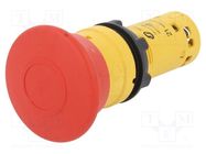 Switch: emergency stop; 22mm; Stabl.pos: 2; NC x2; red; none; IP54 