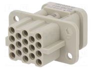 Connector: HDC; contact insert; female; 10A; 500V; Han Q; PIN: 18 HARTING