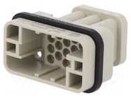 Connector: HDC; contact insert; male; 10A; 500V; Han Q; PIN: 18 HARTING