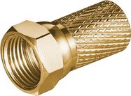 Twist-On F-Connector 7.0 mm, copper - copper-zinc, gold-plated, with wide nut