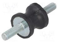 Vibration damper; M6; Ø: 20mm; rubber; L: 19mm; Thread len: 18mm ELESA+GANTER