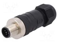 Connector: M12; plug; PIN: 5; male; straight; IP67; screw terminal LUMBERG AUTOMATION