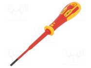 Screwdriver; insulated,slim; slot; 3,5x0,6mm; Blade length: 100mm C.K