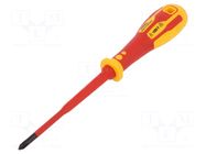 Screwdriver: insulated; slim; Phillips; PH1; Blade length: 100mm C.K