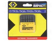 Kit: screwdriver bits; Torx®; 50mm; Size: TX20,TX25,TX30; blister C.K