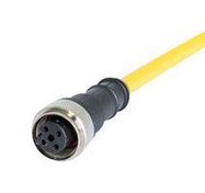 M12 A-CODE 4-PIN STRAIGHT FEMALE TO OPEN END, 10M, PVC YELLOW JACKET 51AK5453