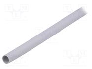 Insulating tube; silicone; light grey; -30÷200°C; Øint: 10mm; L: 1m 