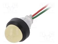 Indicator: LED; prominent; yellow; 24VDC; 24VAC; Ø13mm; leads 300mm POLAM-ELTA