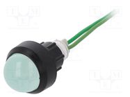 Indicator: LED; prominent; green; 230VAC; Ø13mm; leads 300mm 