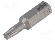 Screwdriver bit; Torx®; TX15; Overall len: 25mm; STANDARD WIHA