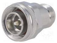 Adapter; 4,3-10 plug,N socket; Insulation: PTFE; 6GHz; 50Ω TELEGÄRTNER