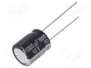 Capacitor: electrolytic; low ESR; THT; 1000uF; 10VDC; Ø10x12.5mm PANASONIC