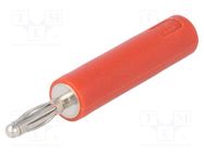 Adapter; 2mm banana; 10A; 70VDC; red; nickel plated; 35.5mm SCHÜTZINGER