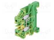 Splice terminal: rail; 2.5mm2; ways: 1; terminals: 2; yellow-green WIELAND