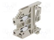 Splice terminal: rail; 2.5mm2; ways: 1; terminals: 2; grey; 1kV; 24A WIELAND