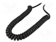 Wire: coiled; SPIRAL H07BQ-F; 3G1.5mm2; unshielded; PUR; black LAPP