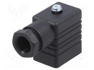 Connector: valve connector; plug; form B; 11mm; female; PIN: 3; 250V HIRSCHMANN