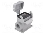 Enclosure for connectors: HDC; size 6B; Han® B; IP65; with latch HARTING