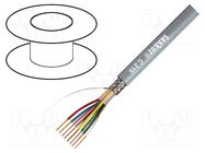 Wire; LiY-CY; 3x0.25mm2; shielded,tinned copper braid; PVC; grey 