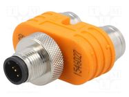 T adapter; M12 male,M12 female x2; A code-DeviceNet / CANopen LUMBERG AUTOMATION