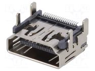 Connector: HDMI; socket; PIN: 19; gold-plated; angled 90°; SMT EDAC